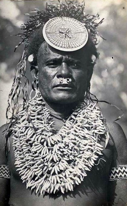 A Solomon Islands chief wearing a kapkap